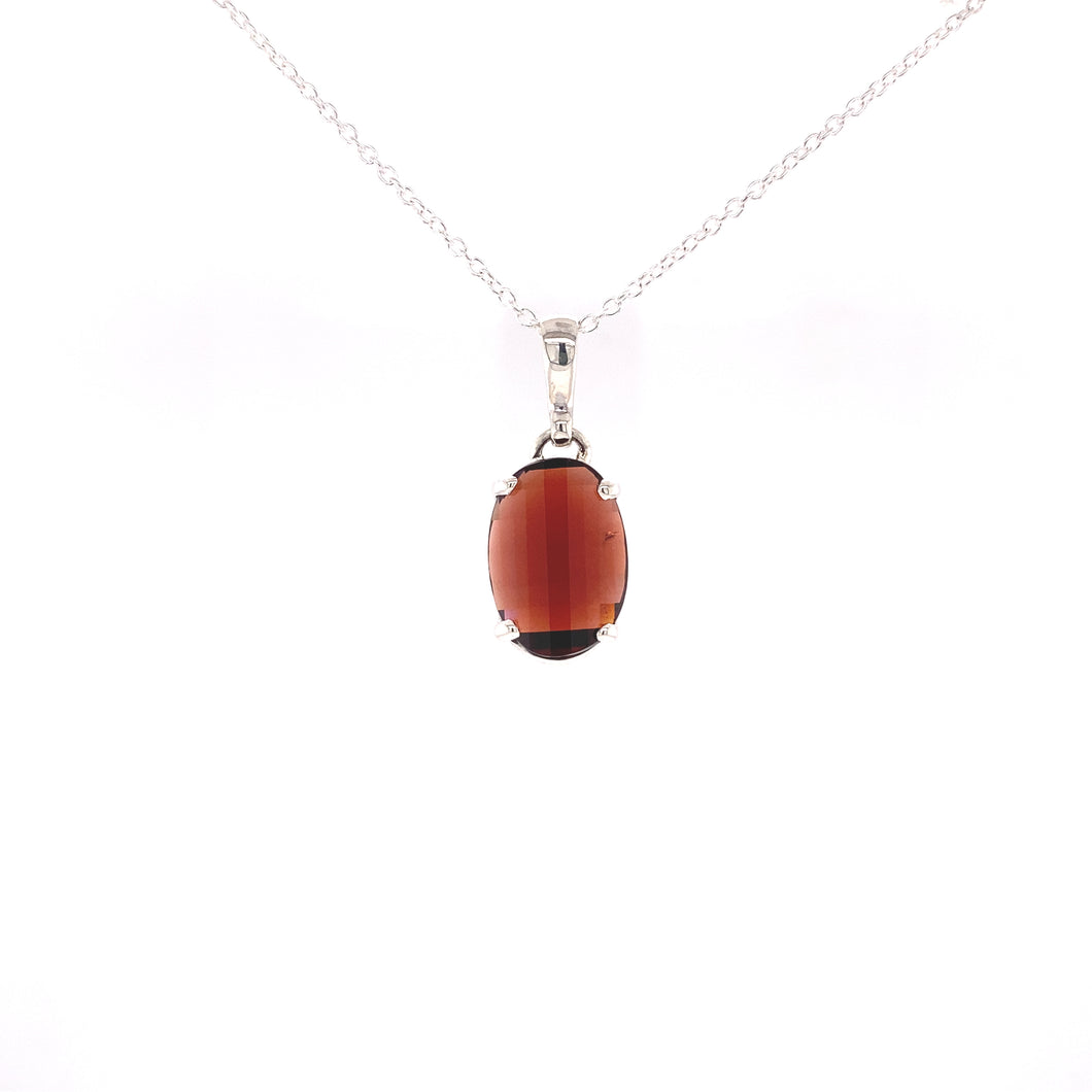 Garnet and Sterling Silver Pendant